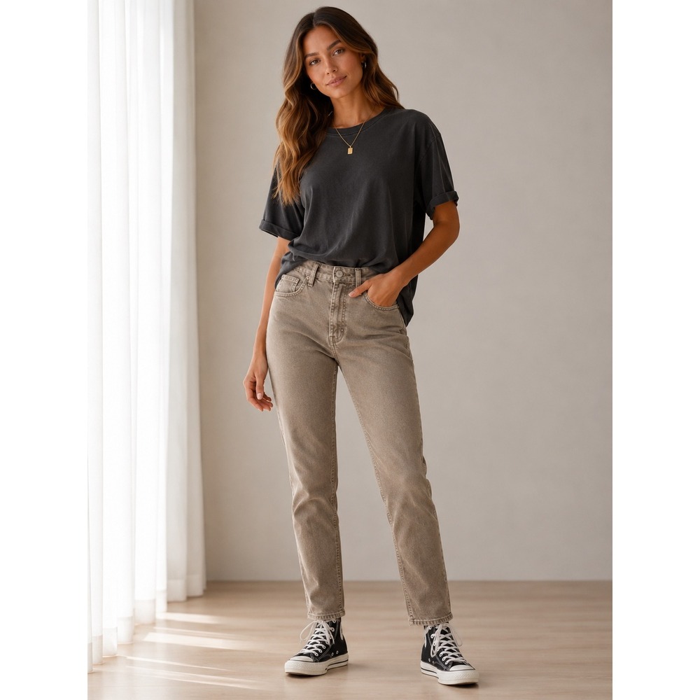 Gap Vintage Slim High Rise Corduroy Pants Tan Taupe Womens 4T 27 Tall